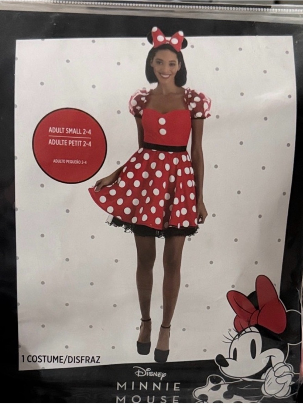 Disney Red and White Minnie Mouse Polka Dot Dress with Bow Headband